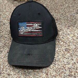 Black Trucker Hat with American Flag Patch